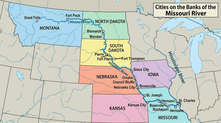 Missouri River: Map, Origin, Course, Mouth, Basin, Tributaries, Dams