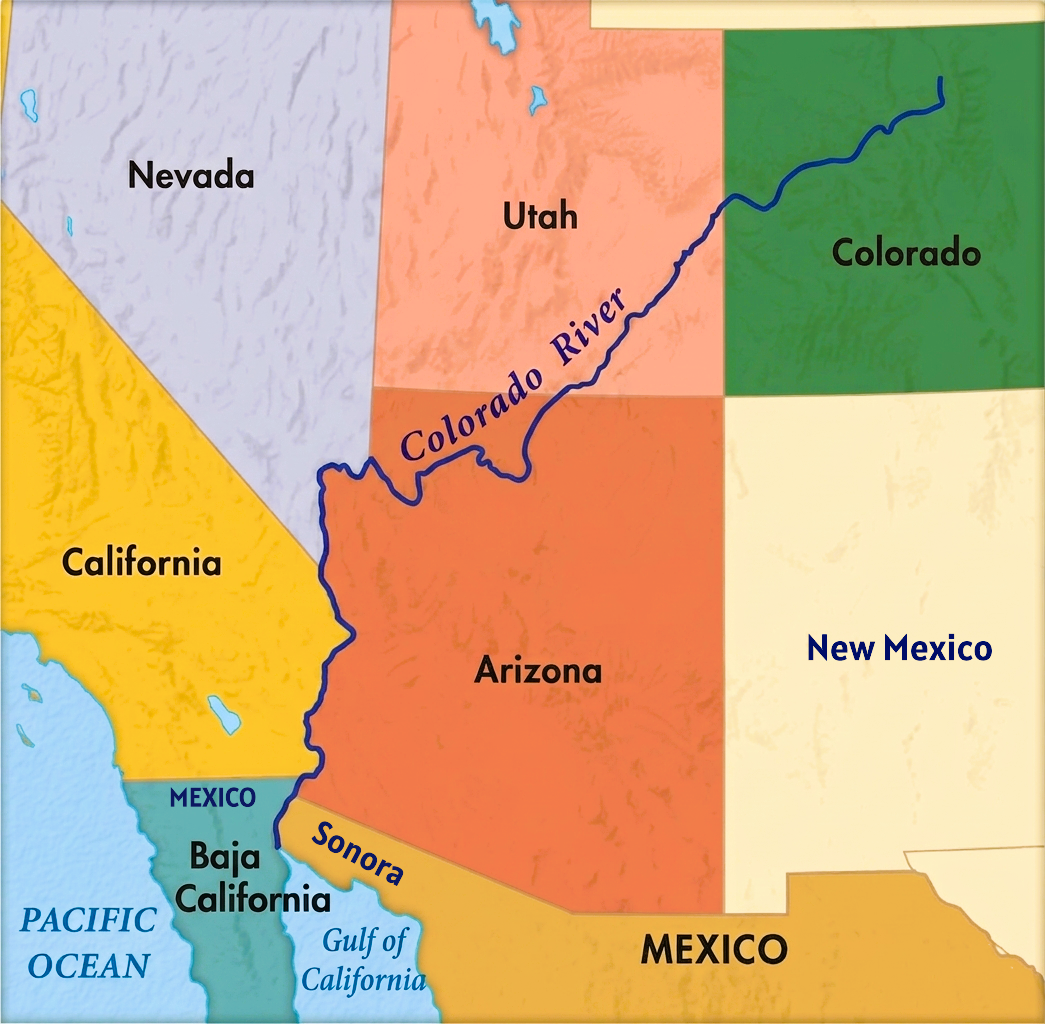 Colorado River: Map, Origin, Course, Delta, Basin, Tributaries, Dams